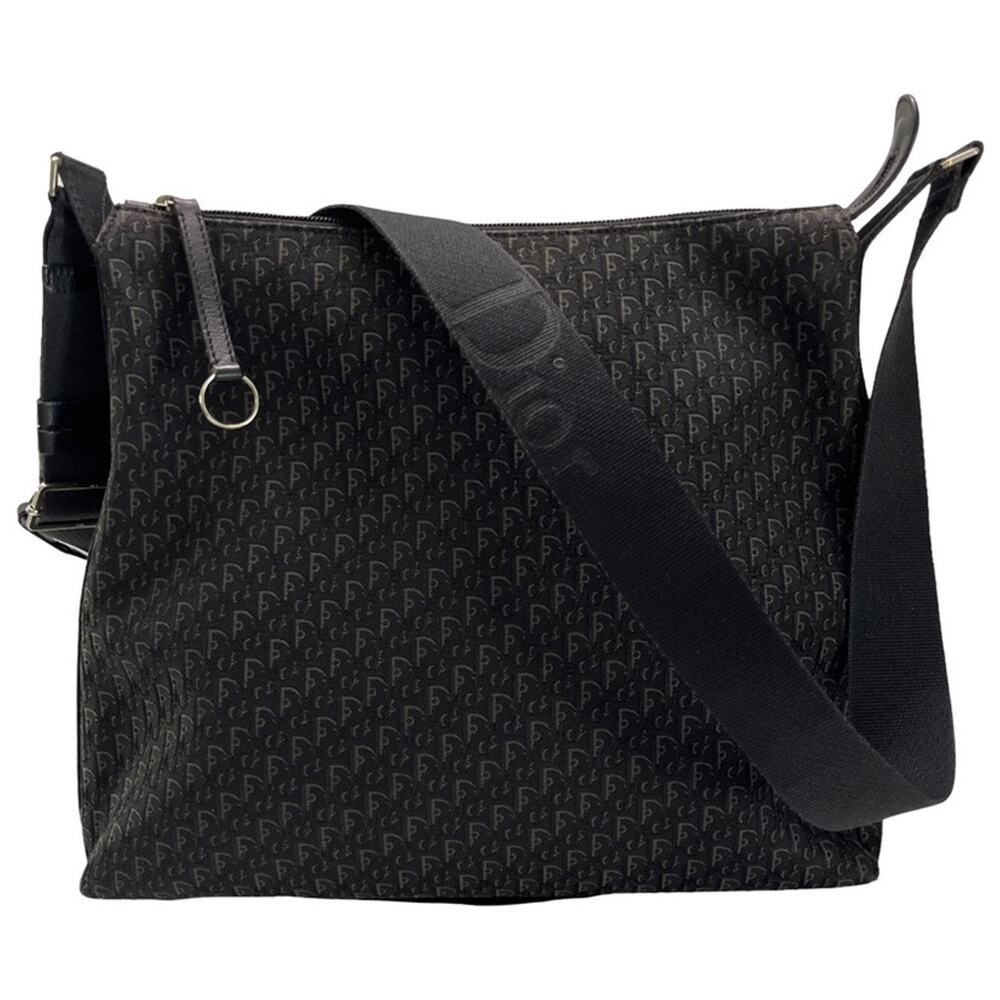 Dior Vintage Black Trotter Monogram Logo Jacquard Crossbody Bag Made In Italy